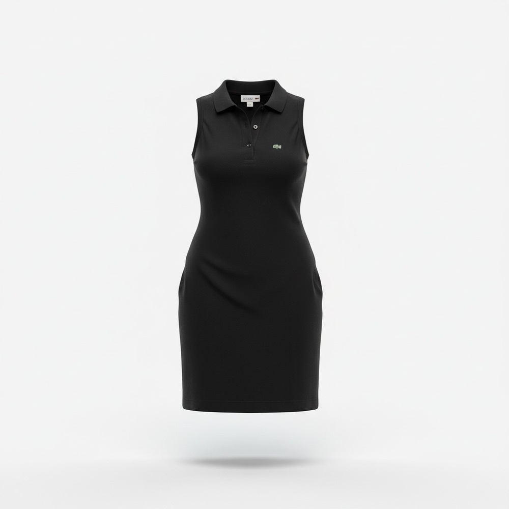 Lacoste Black Sleeveless Polo Shift Dress US14